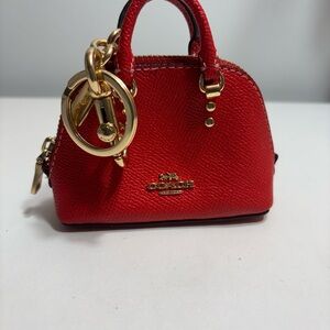 Coach Red coin purse with Gold Hardware